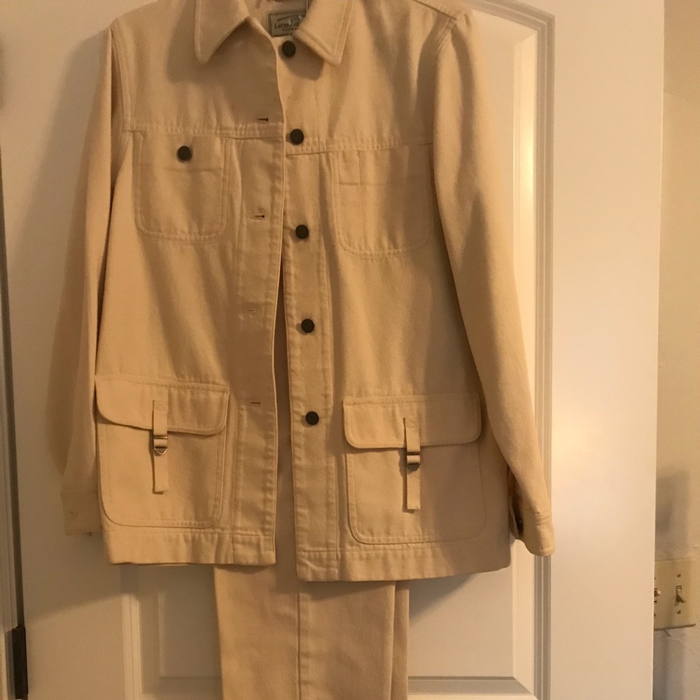JEAN PANT SUIT...{COLOR} EGG SHELL